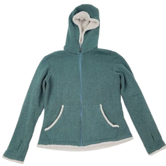 Kuhl Women's Green White Alfpaca Shop II Flight Hooded Fleece Jacket Size M - Picture 1 of 13